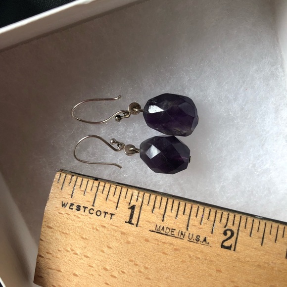 Amethyst drop earrings. - Picture 4 of 4
